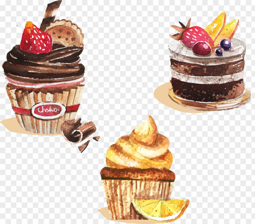 Drawing Fruit Cake Ice Cream Cupcake Bakery PNG