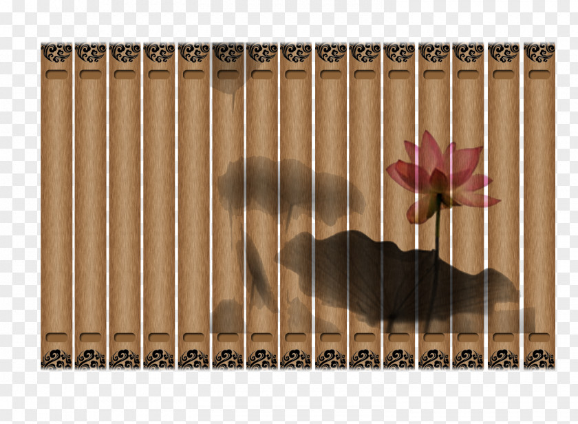 Lotus Bamboo Book And Wooden Slips PNG