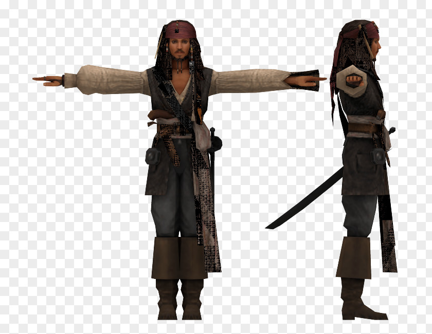 Sparrow Jack Pirates Of The Caribbean Kingdom Hearts II Model Figure PNG