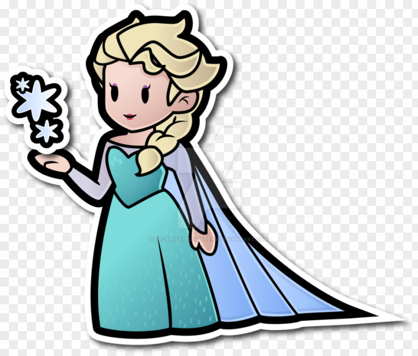 Mario Bros Paper Bros. Elsa Luigi PNG