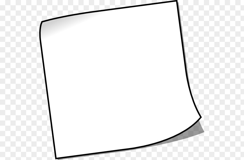 Sticky Note Black And White Line Art Post-it PNG