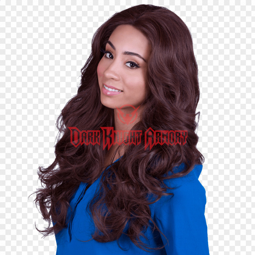 Brown Wig Lace Long Hair Coloring Chocolate PNG