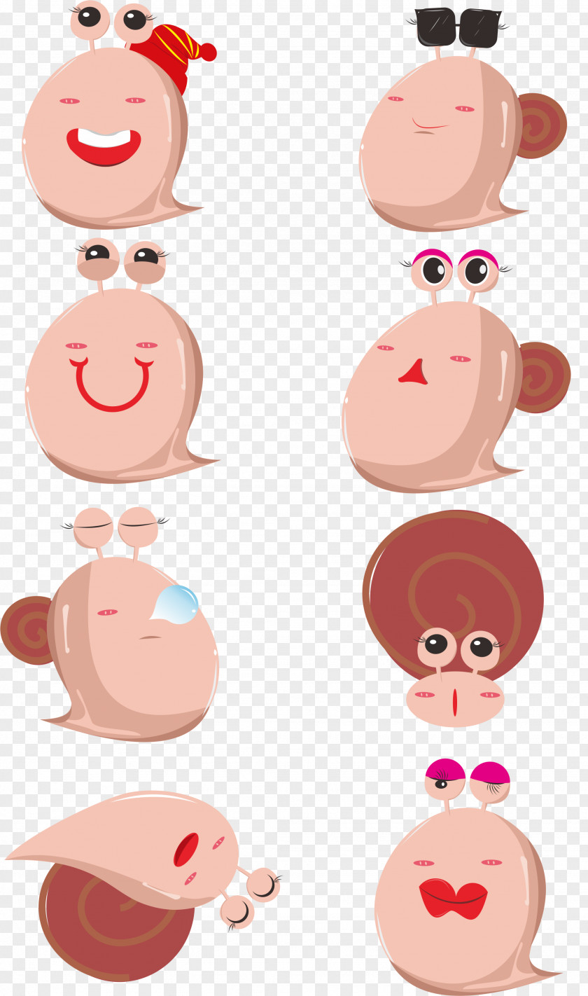 Cartoon Snail Nose Cheek Mouth Illustration PNG