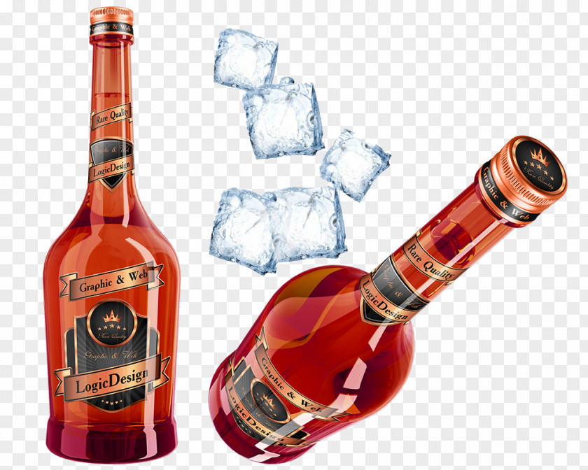 Creative Red Wine Celebration Whisky Cognac Liqueur Bottle PNG