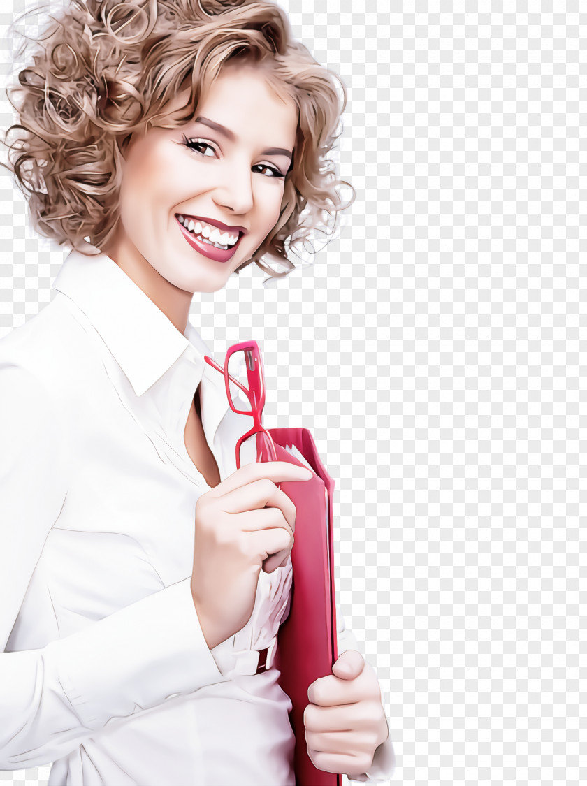 Drinking Smile Blond PNG