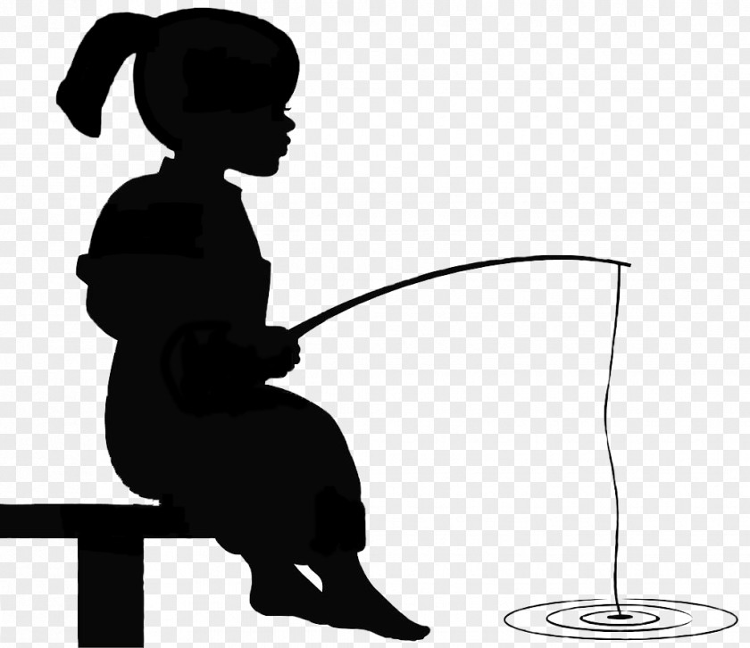 Fishing Rods Silhouette Child Clip Art PNG