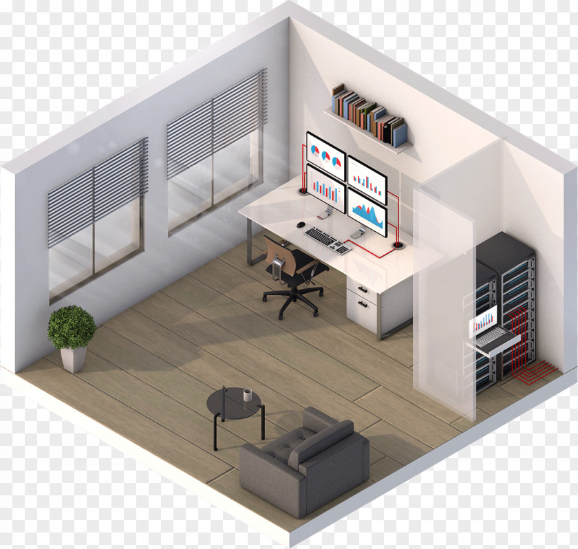 Natural And Unrestrained Classroom Office Isometric Projection Space PNG