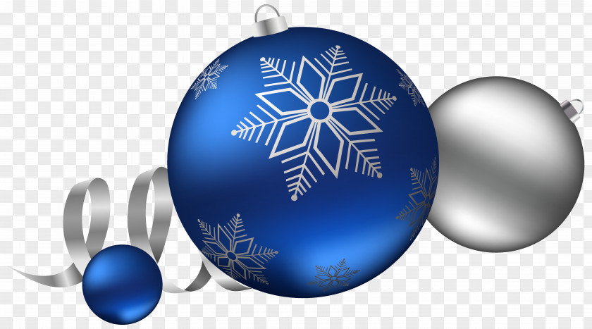 Silver And Blue Christmas Balls Decoration Clipart Image Ornament Tree Clip Art PNG