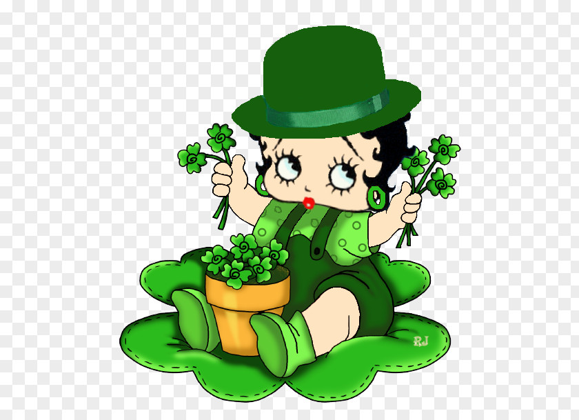 St Patrick's Day Betty Boop Cartoon Clip Art PNG