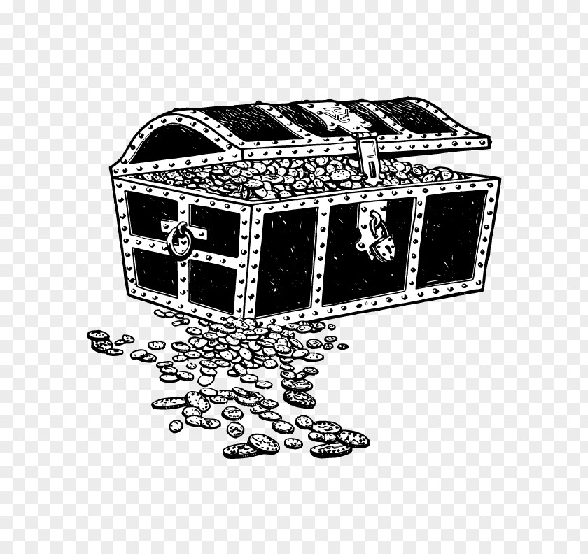 Buried Treasure Black And White Clip Art PNG