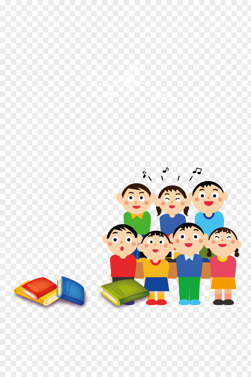 Cute Cartoon Element Childrens Choir Singing Clip Art PNG