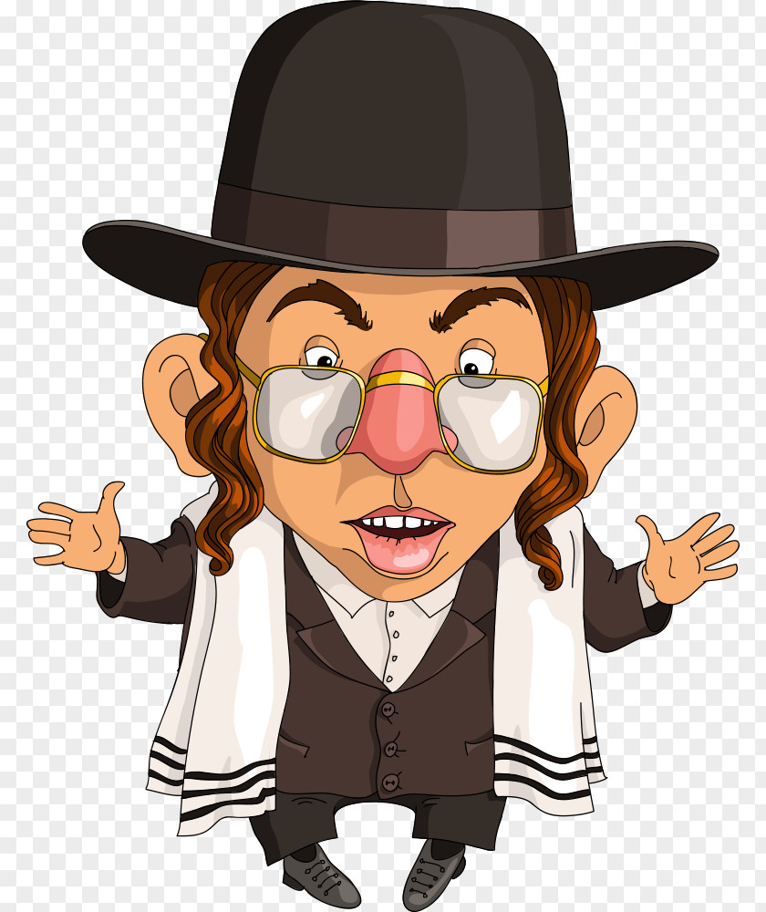 Hat Glasses Jews Jewish People Judaism Cartoon Illustration PNG