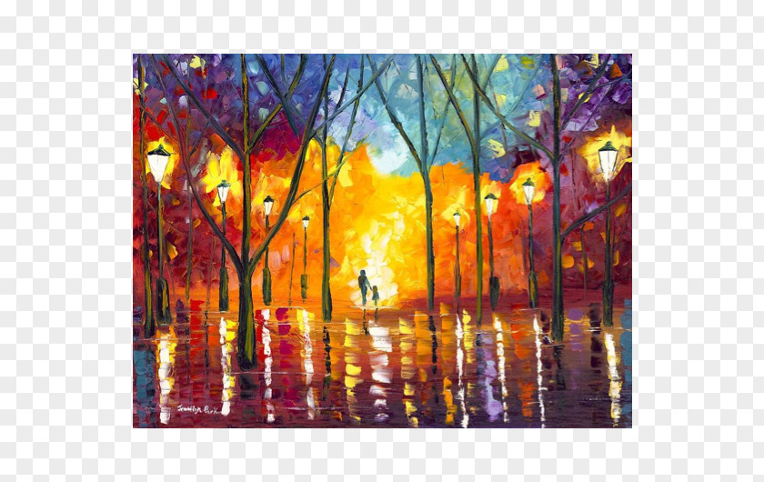 Poster Lights Oil Painting Canvas Acrylic Paint PNG