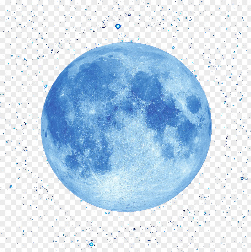 Blue Sky And The Full Moon PNG