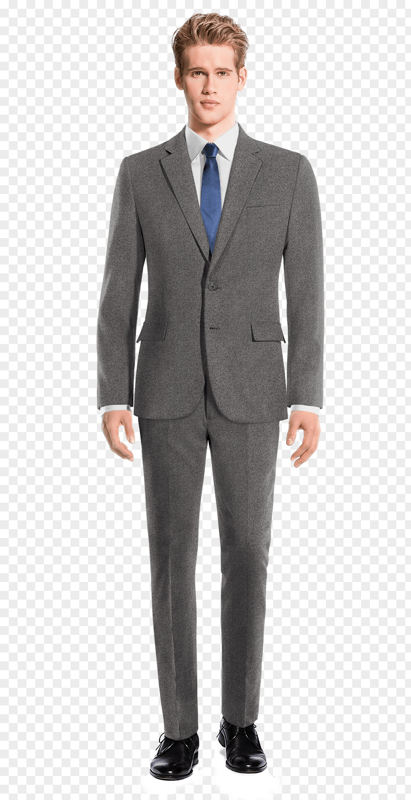 Business Trousers Suit Wool Tweed Blue Paisley PNG