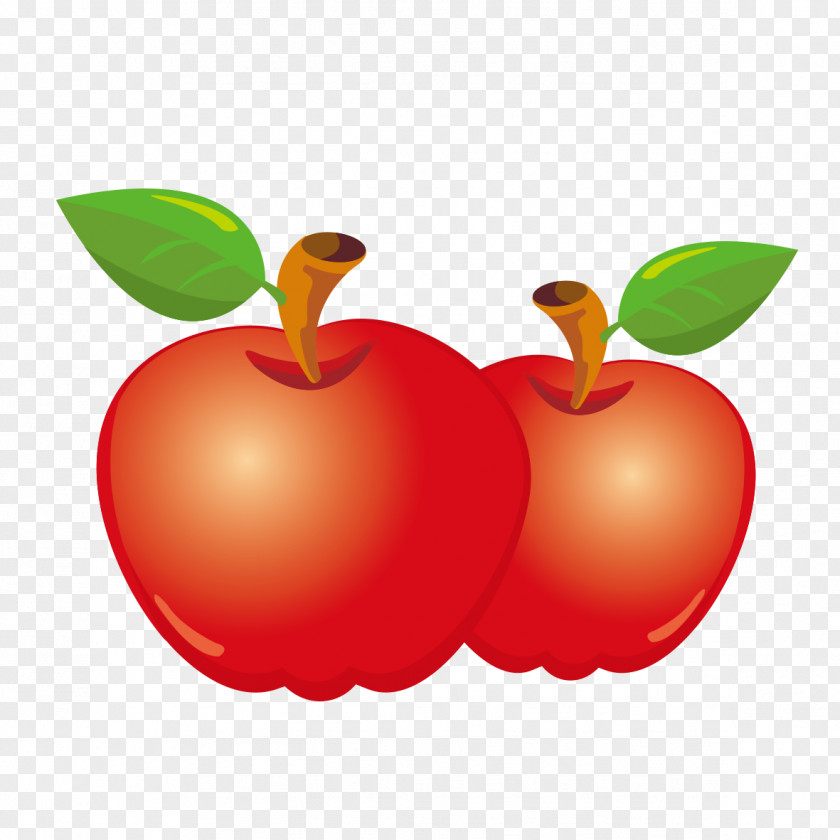 Hand-painted Red Apple Pear PNG