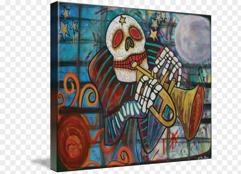 Painting Day Of The Dead Calavera Modern Art Death PNG