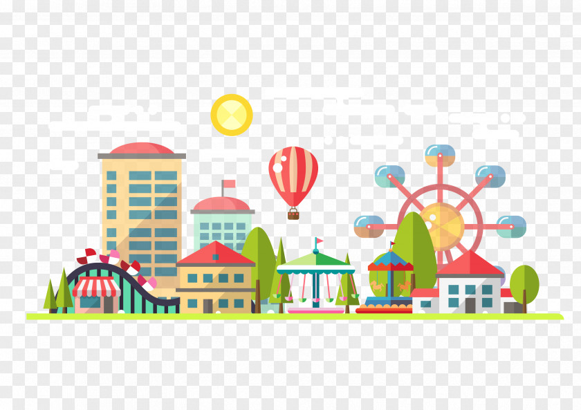 Flat Icon,Flag Icon,Sketch,character,design Amusement Park Ferris Wheel PNG