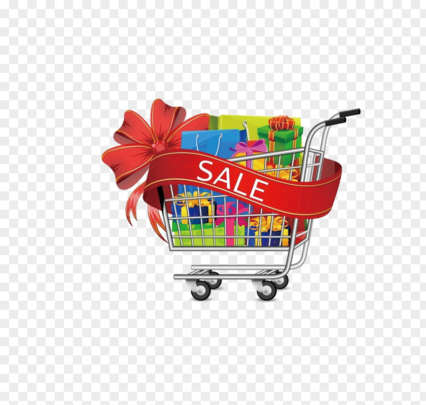 Gift Shopping Cart Online Clip Art PNG