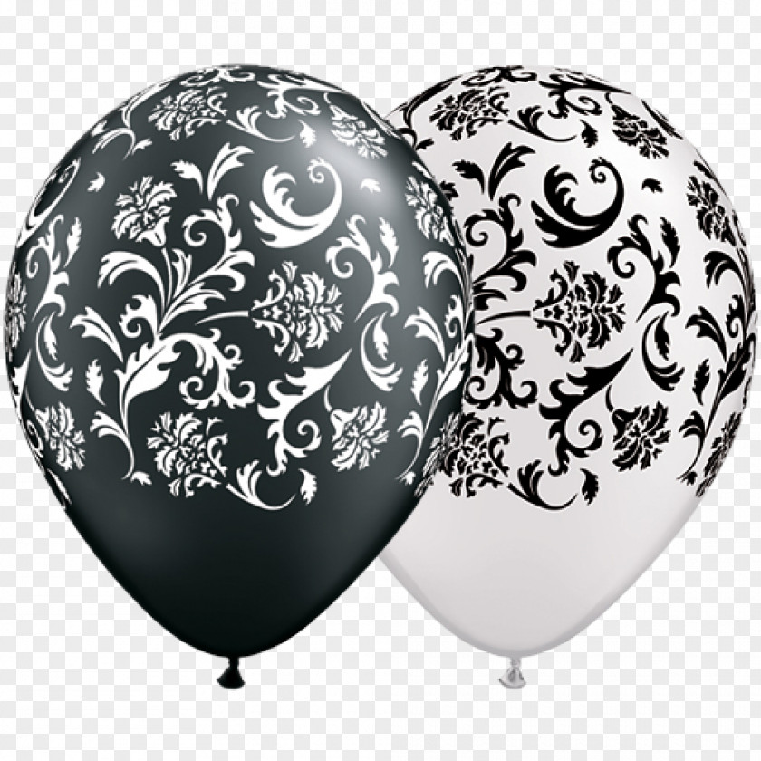 Large Pearl Balloon Damask White Paper Party PNG