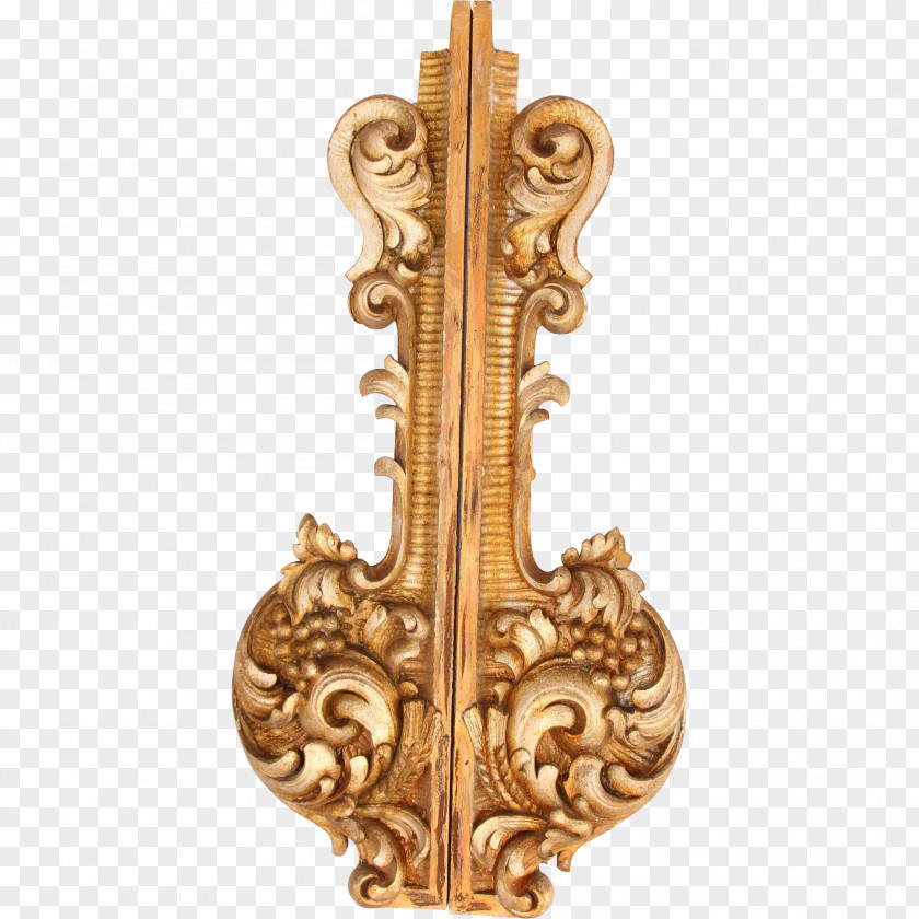 Baroque 19th Century Rococo Ornament Wood Carving PNG