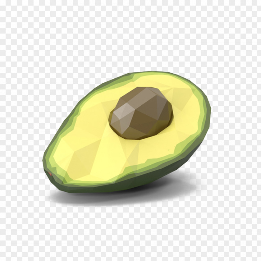Oligomeric Half Avocado Low Poly Pear PNG