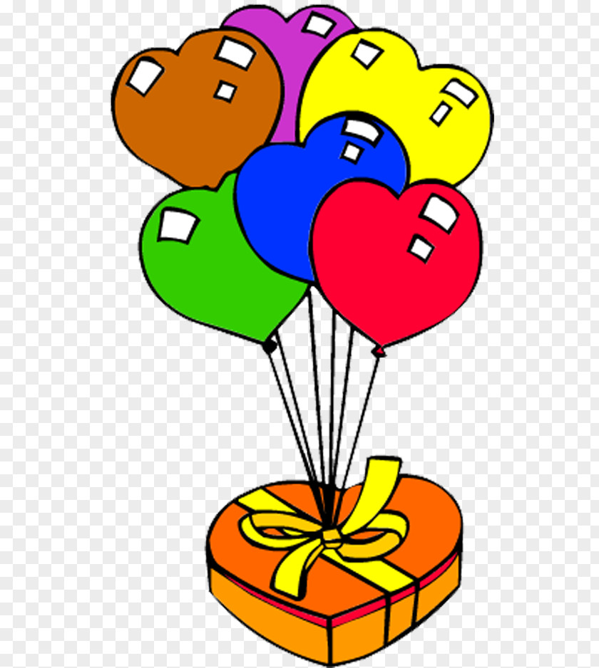 Color Heart-shaped Balloons Gift Box Drawing Ballonnet Balloon PNG