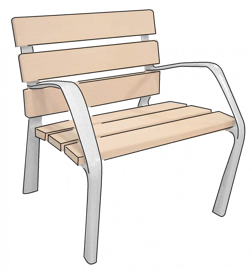 Mobiliario Urbano Chair Armrest Wood PNG