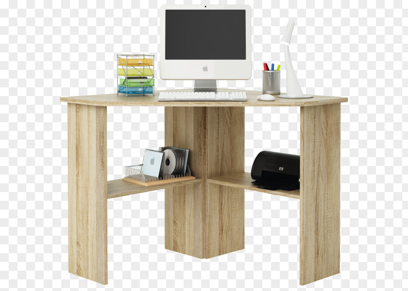 Wood Computer Desk Office Hutch PNG