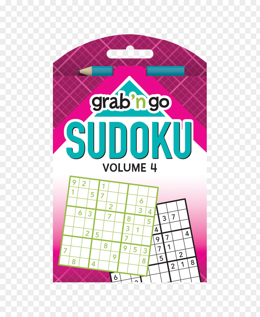 Book Paperback Grab 'n Go Puzzles Sudoku: Cardinal-sapphire Edition Graphic Design PNG