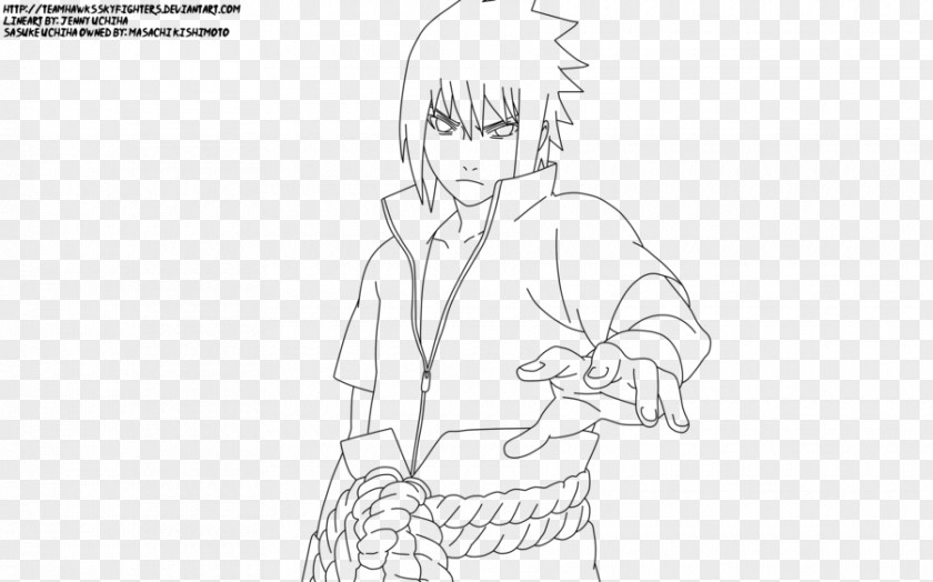 Drawing Sasuke Uchiha Line Art Cartoon Finger Sketch PNG