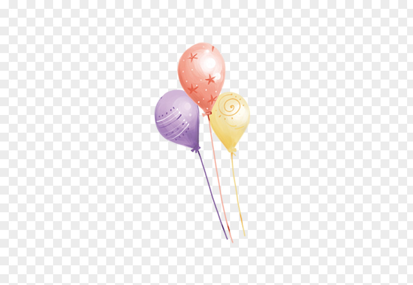 Three Different Color Balloons Balloon Watercolor Painting Light PNG