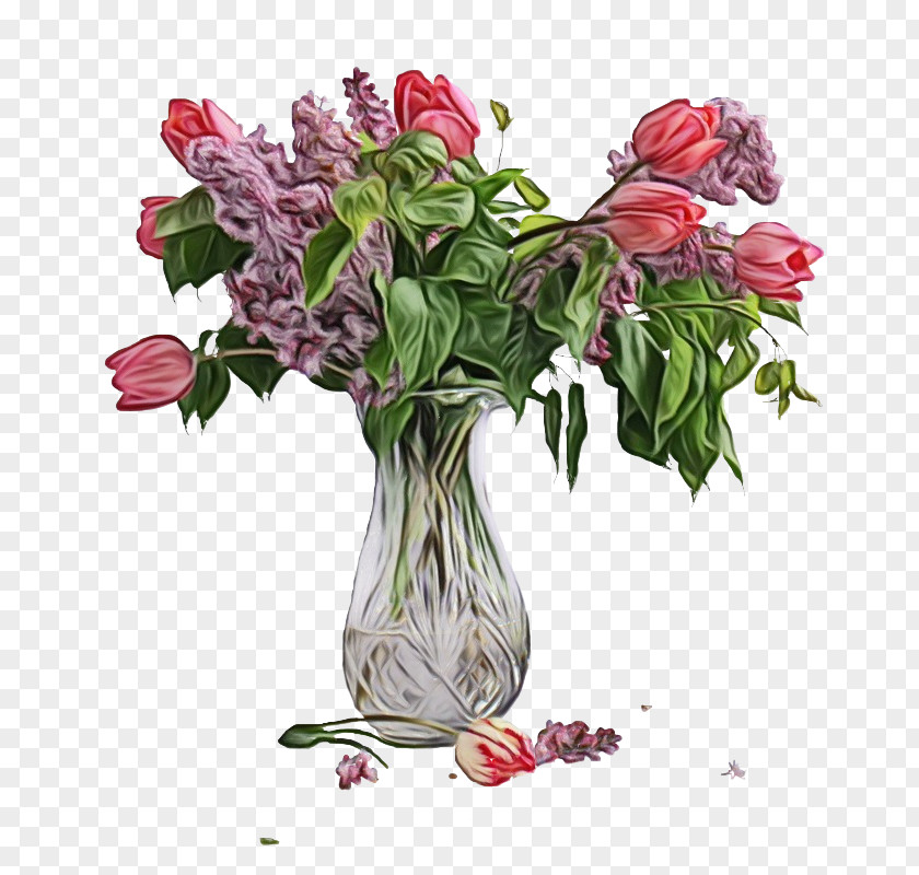 Tulip Vase Flower Flowering Plant Cut Flowers Bouquet PNG