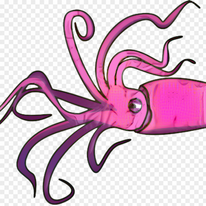 Giant Pacific Octopus Magenta Cartoon PNG