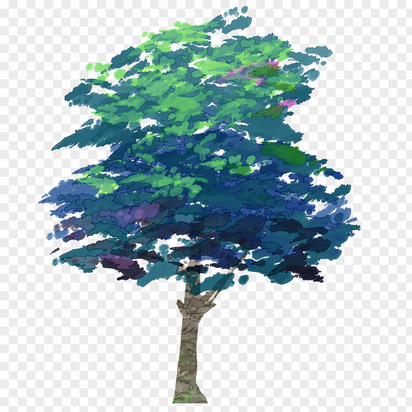 Painting Watercolor Tree PNG