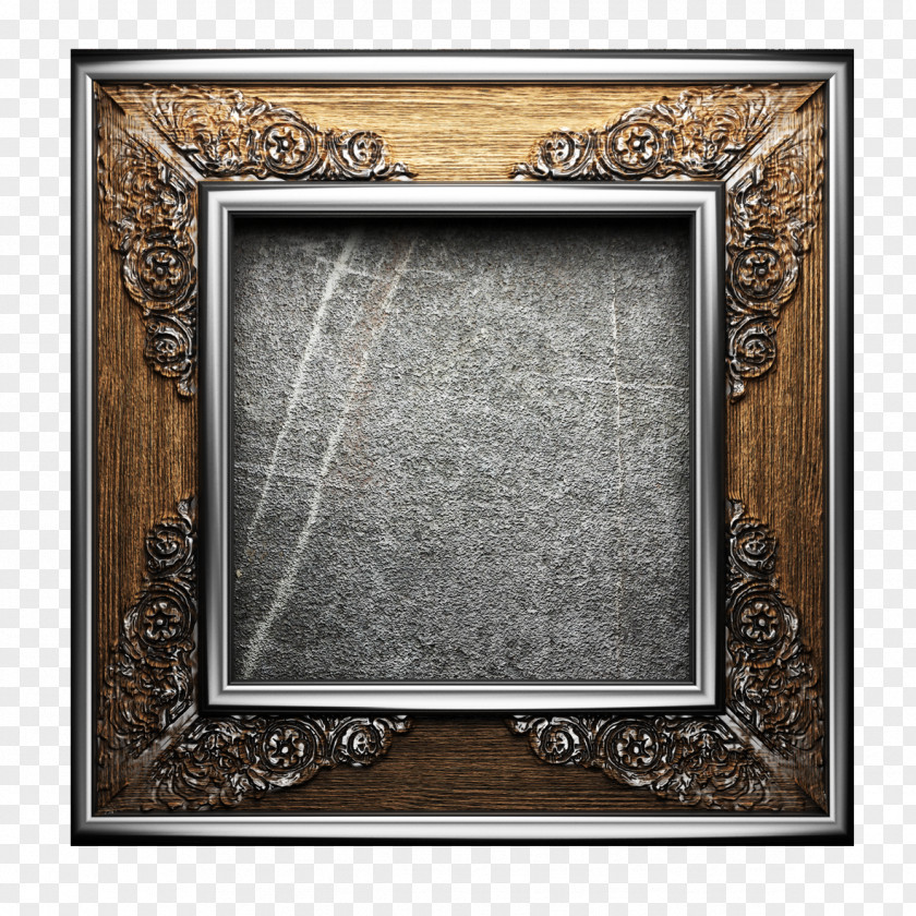 Vintage Silver Picture Frame Photography Download PNG
