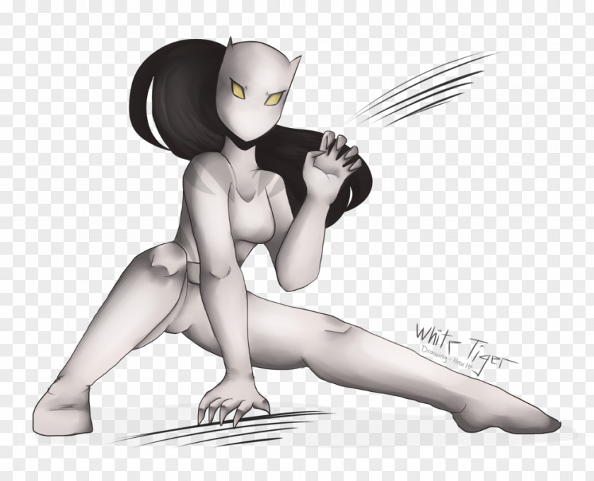 Drawing Akiba White Tiger (Ava Ayala) Cartoon PNG