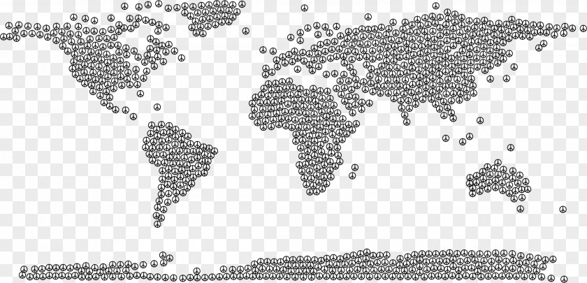 Geometric Border World Map Clip Art PNG