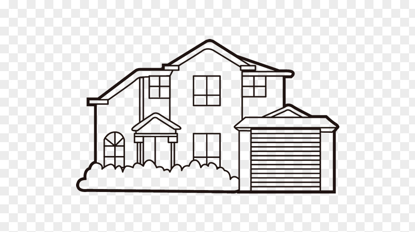 Modern House Sckech Drawing Coloring Book Painting PNG