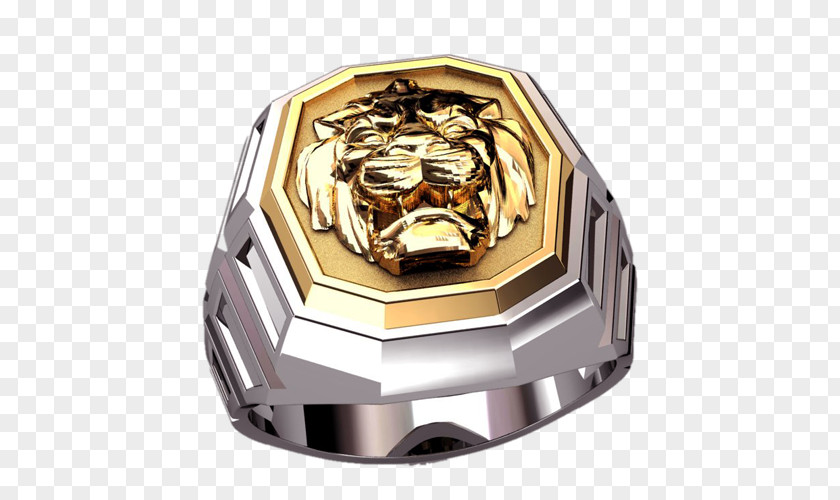 Ring Tiger Gold Silver Chevalière PNG