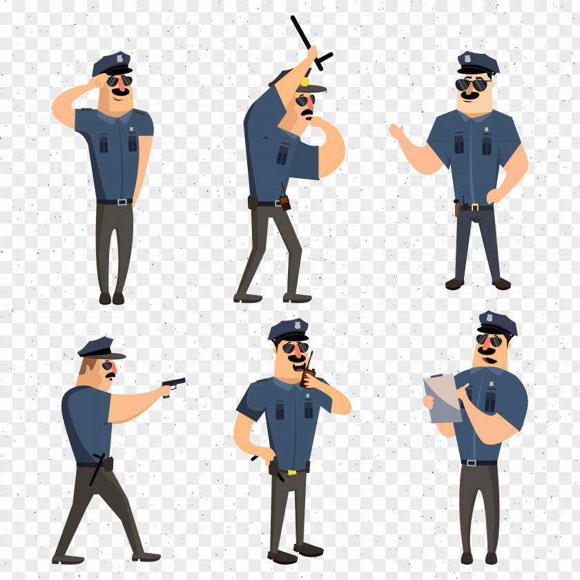 Police Material Officer Cartoon Icon PNG