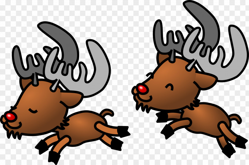 Transparent Reindeer Cliparts Rudolph Santa Claus Cartoon Clip Art PNG