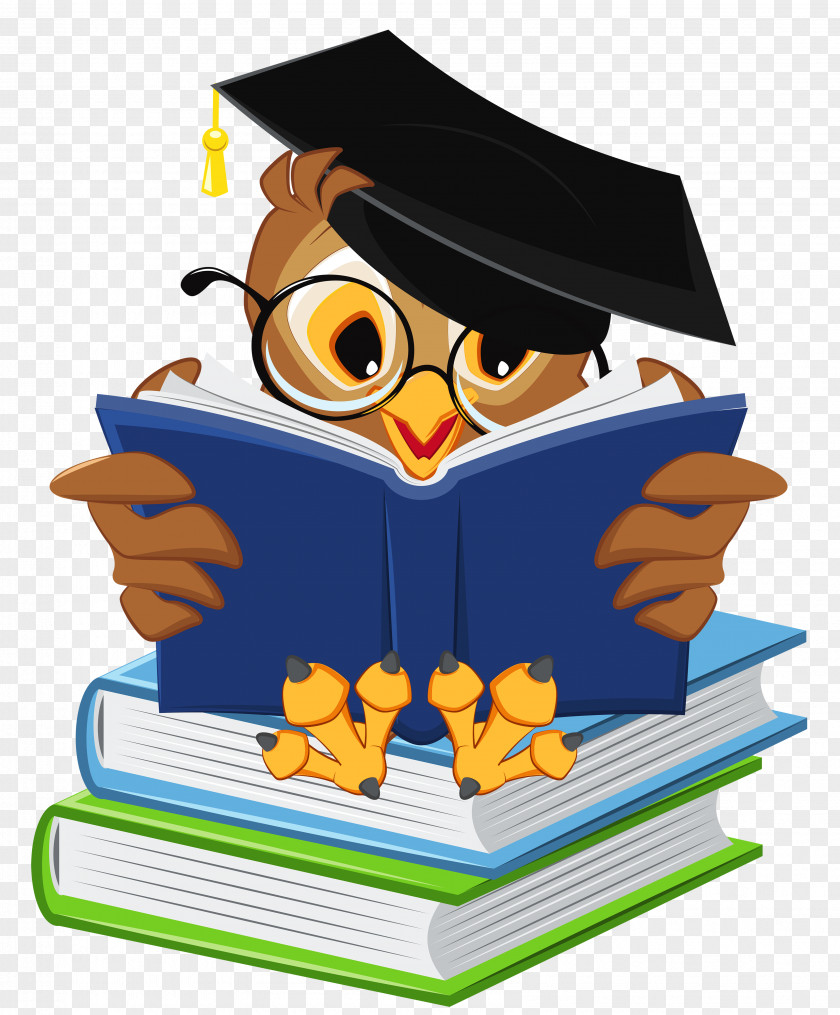 Owl With School Books Clipart Picture Graduation Ceremony Square Academic Cap Icon PNG