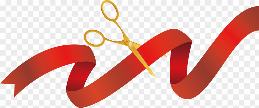 Red Ribbon Cutting Opening Ceremony Scissors PNG