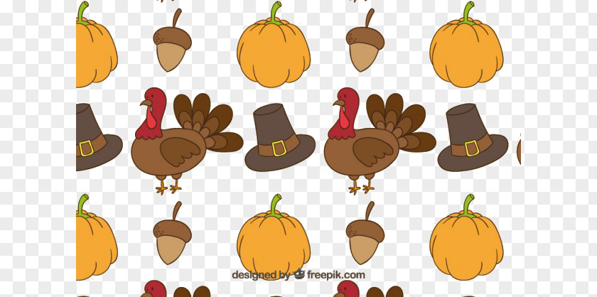 Repeat Thanksgiving Food Turkey Dinner Pattern PNG