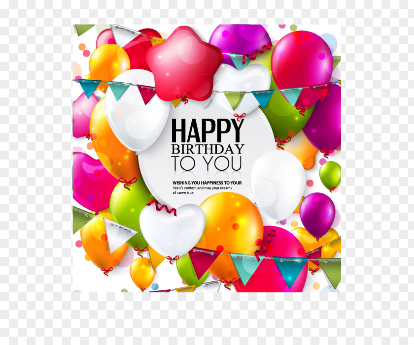 Vector Colorful Balloons Greeting Card Balloon Birthday PNG