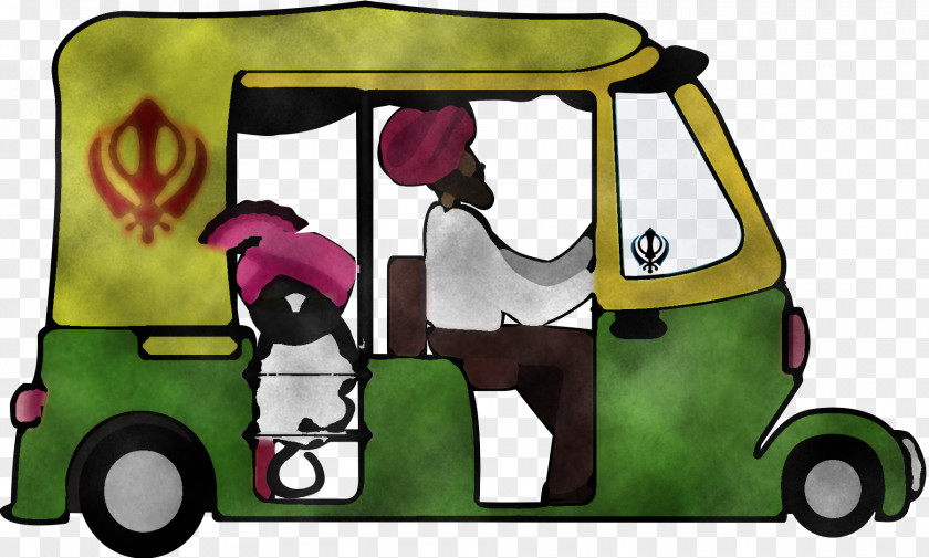 Car Golf Cart Transport Cartoon Green PNG