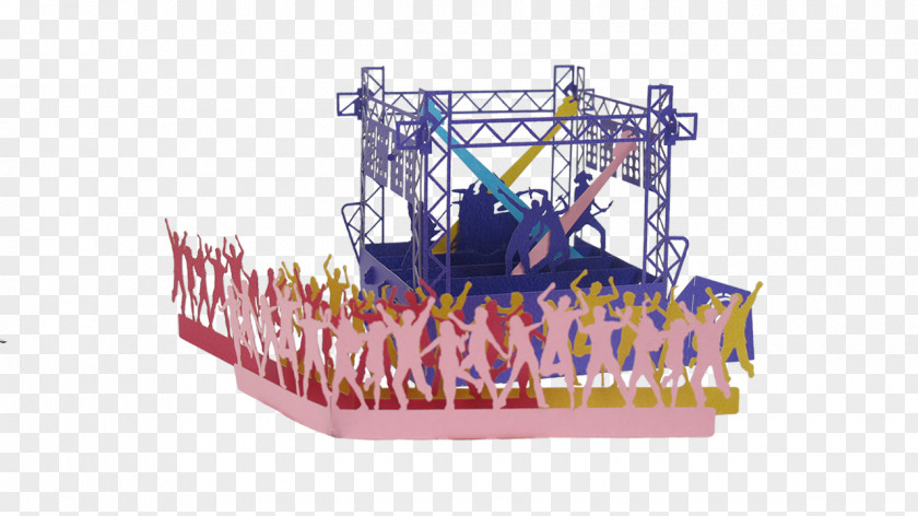 Ferris Wheel Rock Concert Ship Paper Pop Cards Galleon PNG