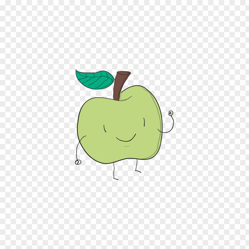Green Cartoon Apple Manzana Verde Drawing PNG