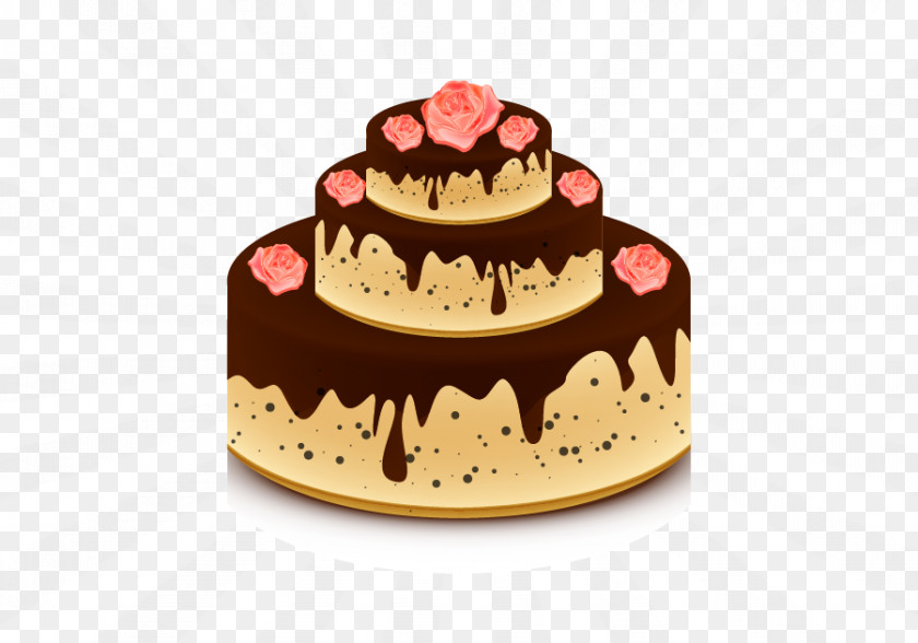 Vector Rose Cake Chocolate Wedding Beach PNG